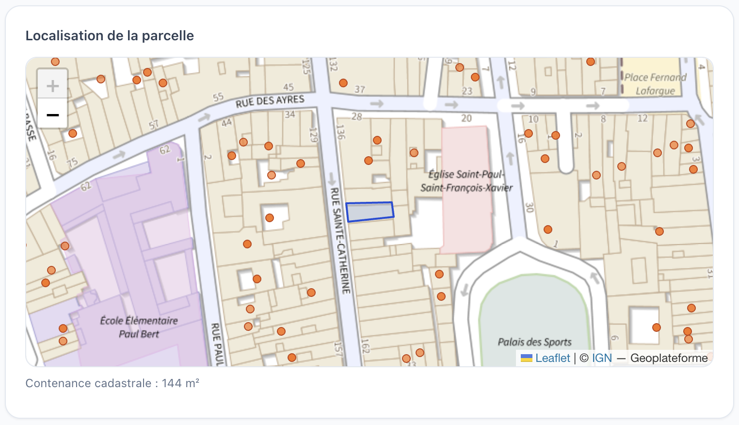 Carte nationale interactive de Meridian colorée par prix médian au m² par département